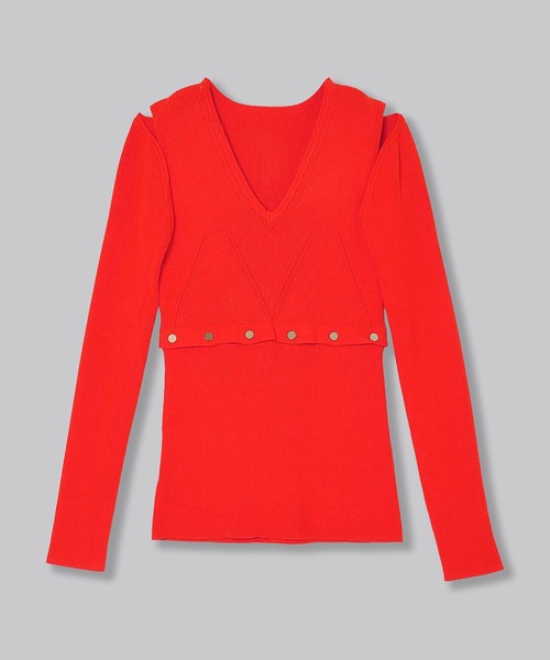 THINGS THAT MATTER(シングス ザット マター)の「MANY WAY KNIT / メニーウェイニット(ニット/セーター・レディース・グレー/レッド/ブラック・FREE)」の18枚目の写真