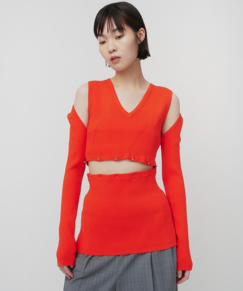 THINGS THAT MATTER(シングス ザット マター)の「MANY WAY KNIT / メニーウェイニット(ニット/セーター・レディース・グレー/レッド/ブラック・FREE)」の5枚目の写真