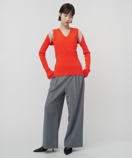 THINGS THAT MATTER(シングス ザット マター)の「MANY WAY KNIT / メニーウェイニット(ニット/セーター・レディース・グレー/レッド/ブラック・FREE)」の7枚目の写真