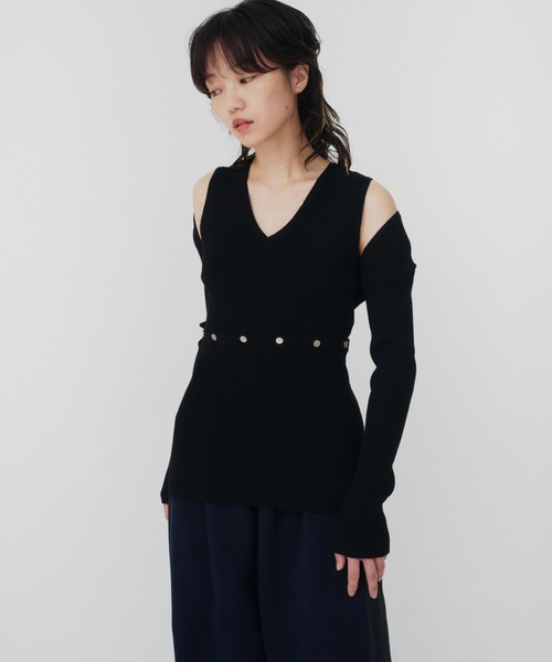 THINGS THAT MATTER(シングス ザット マター)の「MANY WAY KNIT / メニーウェイニット(ニット/セーター・レディース・グレー/レッド/ブラック・FREE)」の14枚目の写真