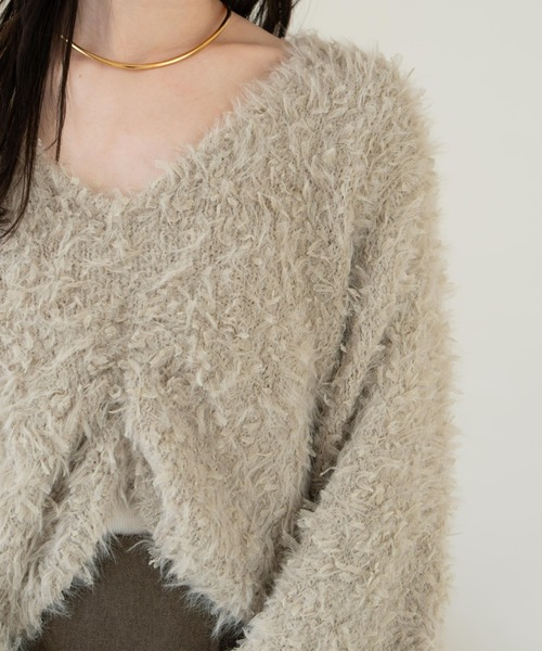 hinari チュールリボンフェザーニット hinari（ヒナリ）の「チュールリボンフェザーニット（ニット/セーター