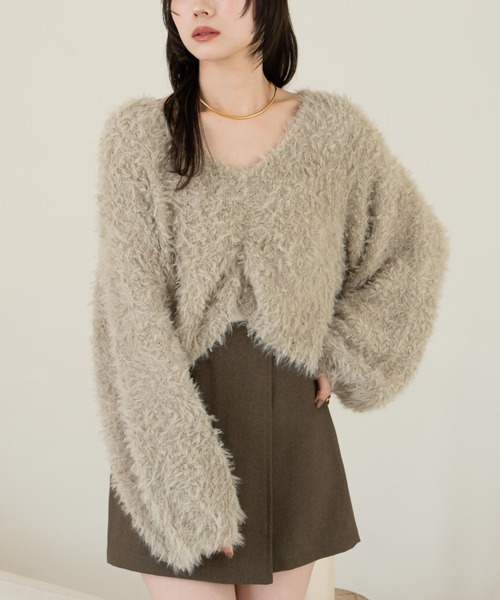 hinari チュールリボンフェザーニット hinari（ヒナリ）の「チュールリボンフェザーニット（ニット/セーター