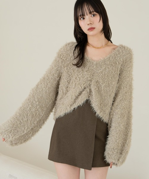 hinari チュールリボンフェザーニット hinari（ヒナリ）の「チュールリボンフェザーニット（ニット/セーター