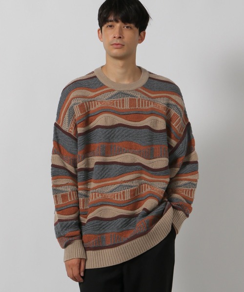 レオ丸 セール】3Dボーダーニットプルオーバー / 141963（ニット/セーター