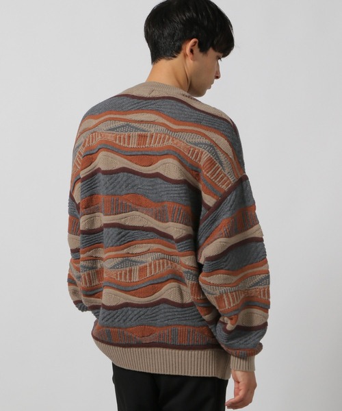 LAKOLE(ラコレ)の「3Dボーダーニットプルオーバー / 141963(ニット/セーター・メンズ・ブラック/ネイビー/ベージュ・MEDIUM/LARGE)」の6枚目の写真