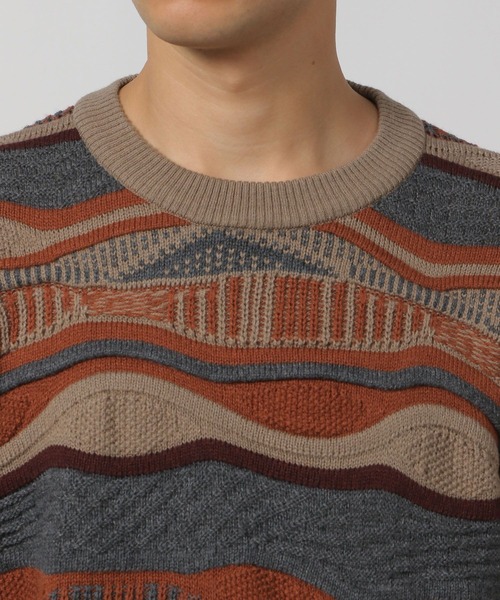 LAKOLE(ラコレ)の「3Dボーダーニットプルオーバー / 141963(ニット/セーター・メンズ・ブラック/ネイビー/ベージュ・MEDIUM/LARGE)」の12枚目の写真