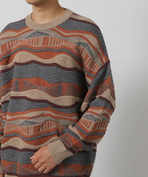 LAKOLE(ラコレ)の「3Dボーダーニットプルオーバー / 141963(ニット/セーター・メンズ・ブラック/ネイビー/ベージュ・MEDIUM/LARGE)」の13枚目の写真