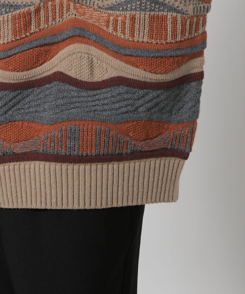 LAKOLE(ラコレ)の「3Dボーダーニットプルオーバー / 141963(ニット/セーター・メンズ・ブラック/ネイビー/ベージュ・MEDIUM/LARGE)」の14枚目の写真