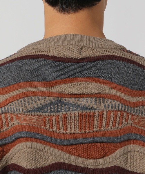 LAKOLE(ラコレ)の「3Dボーダーニットプルオーバー / 141963(ニット/セーター・メンズ・ブラック/ネイビー/ベージュ・MEDIUM/LARGE)」の15枚目の写真
