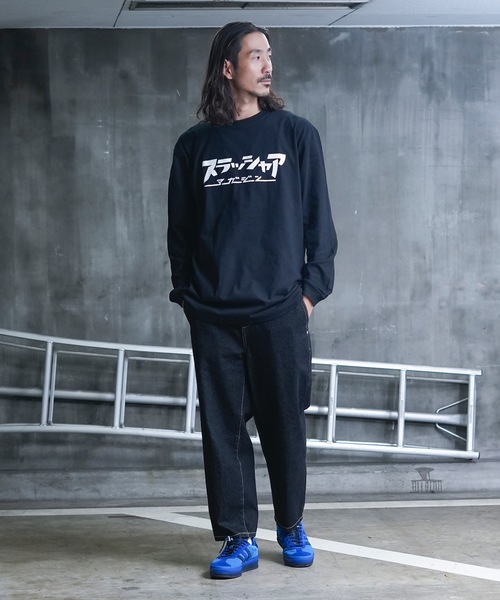 THRASHER（スラッシャー）の「スラッシャア L/S T-SHIRTS/スラッシャーリラックスサイジングフロントカタカナブランドロゴロゴプリント長袖Tシャツ（Tシャツ/カットソー・メンズ・ホワイト×ブラック/ブラック×レッド/ブラック×ホワイト・MEDIUM/LARGE/X-LARGE/XX-LARGE）」の5枚目の写真