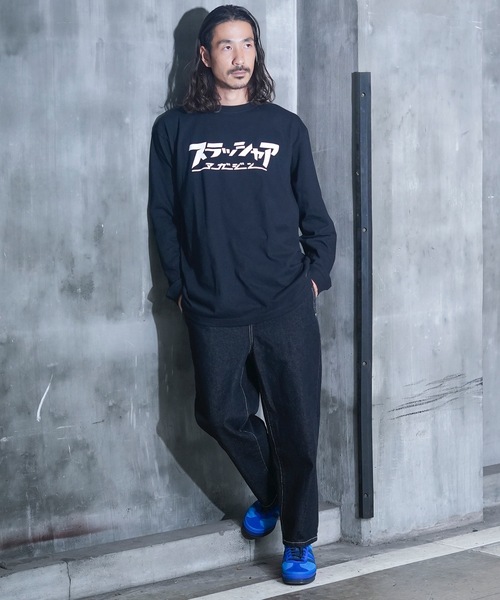 THRASHER（スラッシャー）の「スラッシャア L/S T-SHIRTS/スラッシャーリラックスサイジングフロントカタカナブランドロゴロゴプリント長袖Tシャツ（Tシャツ/カットソー・メンズ・ホワイト×ブラック/ブラック×レッド/ブラック×ホワイト・MEDIUM/LARGE/X-LARGE/XX-LARGE）」の6枚目の写真