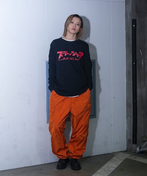 THRASHER（スラッシャー）の「スラッシャア L/S T-SHIRTS/スラッシャーリラックスサイジングフロントカタカナブランドロゴロゴプリント長袖Tシャツ（Tシャツ/カットソー・メンズ・ホワイト×ブラック/ブラック×レッド/ブラック×ホワイト・MEDIUM/LARGE/X-LARGE/XX-LARGE）」の12枚目の写真