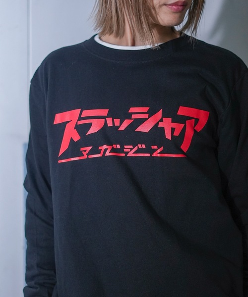 THRASHER（スラッシャー）の「スラッシャア L/S T-SHIRTS/スラッシャーリラックスサイジングフロントカタカナブランドロゴロゴプリント長袖Tシャツ（Tシャツ/カットソー・メンズ・ホワイト×ブラック/ブラック×レッド/ブラック×ホワイト・MEDIUM/LARGE/X-LARGE/XX-LARGE）」の17枚目の写真