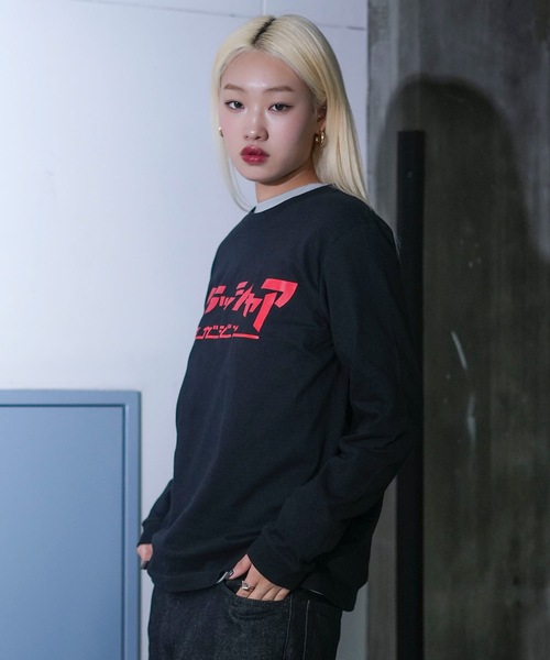 THRASHER（スラッシャー）の「スラッシャア L/S T-SHIRTS/スラッシャーリラックスサイジングフロントカタカナブランドロゴロゴプリント長袖Tシャツ（Tシャツ/カットソー・メンズ・ホワイト×ブラック/ブラック×レッド/ブラック×ホワイト・MEDIUM/LARGE/X-LARGE/XX-LARGE）」の22枚目の写真