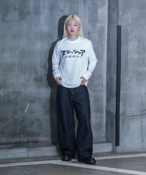 スラッシャア L/S T-SHIRTS/スラッシャーリラックスサイジングフロント