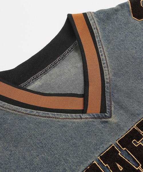 【セール】HOOK -select- 部分ウォッシュvネックデニムプルオーバー（その他トップス）｜HOOK（フック）