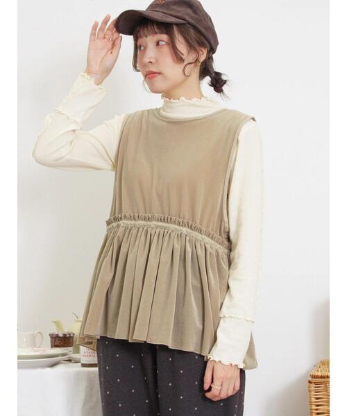 Samansa Mos2（サマンサ モスモス）の「透けベロア前後2WAYベスト