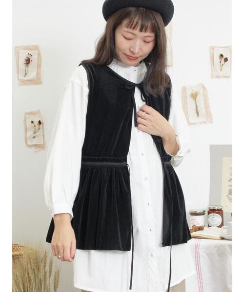 Samansa Mos2（サマンサ モスモス）の「透けベロア前後2WAYベスト