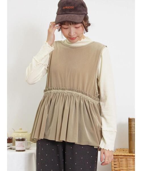 Samansa Mos2（サマンサ モスモス）の「透けベロア前後2WAYベスト