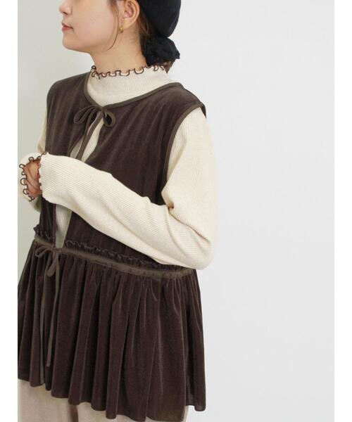 Samansa Mos2（サマンサ モスモス）の「透けベロア前後2WAYベスト