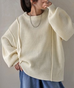 sulvam / サルバム】MESH OVER KNIT（ニット/セーター）｜sulvam