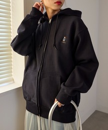 THE FINAL VIEW（ザファイナルビュー）の「【THE FINAL VIEW】TeddyBear ワンポイント刺繍 ヘヴィーウェイトスウェット Wジップパーカー 裏起毛 ユニセックス（パーカー）」