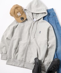 THE FINAL VIEW（ザファイナルビュー）の「【THE FINAL VIEW】TeddyBear ワンポイント刺繍 ヘヴィーウェイトスウェット Wジップパーカー 裏起毛 ユニセックス（パーカー）」