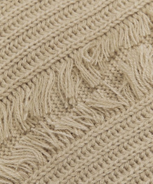 HOOK(フック)の「【HOOK】for girls バタフライパッチ刺繍ダメージニット(ニット/セーター・レディース・ベージュ/ブラウン・SMALL/MEDIUM)」の18枚目の写真