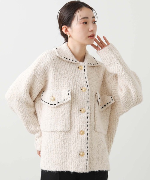 COEL（コエル）の「ステッチブークレニットジャケット（ニット 