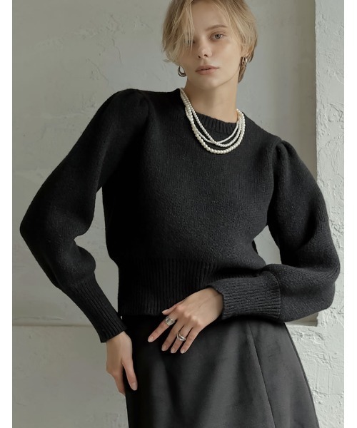 ニット セーター 「2024-25 WINTER COLLECTION」パワーショルダーソフトニットトップス レディース 2024-25 WINTER COLLECTION]パワーショルダーソフトニット