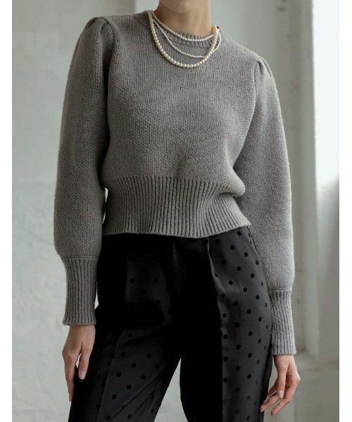 ニット セーター 「2024-25 WINTER COLLECTION」パワーショルダーソフトニットトップス レディース 2024-25 WINTER COLLECTION]パワーショルダーソフトニット