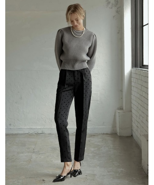 ニット セーター 「2024-25 WINTER COLLECTION」パワーショルダーソフトニットトップス レディース 2024-25 WINTER COLLECTION]パワーショルダーソフトニット