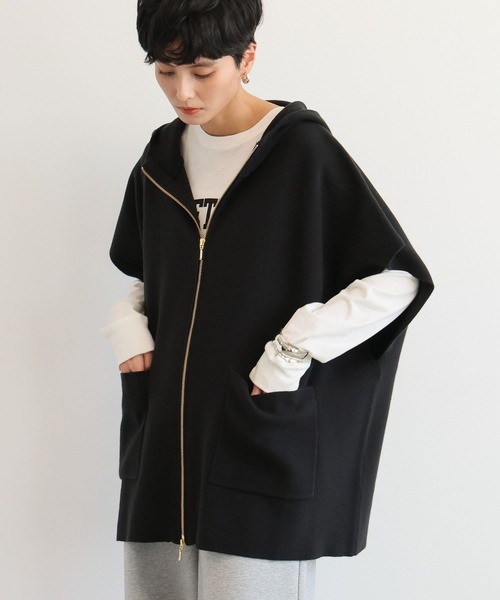 BARNYARDSTORM（バンヤードストーム）の「BARNYARDSTORM / ミラノリブフーディーポンチョ　セットアップ対応（ベスト・レディース・ホワイト/ブラック/グレー/ブラウン/ホワイト系その他・FREE）」の21枚目の写真