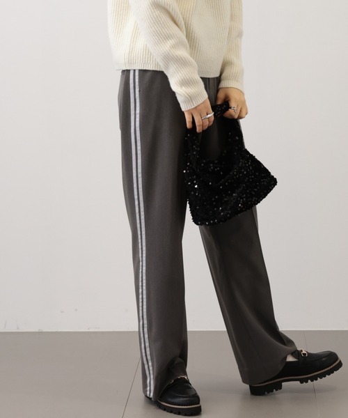 saloon（サルーン）の「SALOON(サルーン)/ライントラウザーパンツ【手洗い可】（スラックス・レディース・グレー/ベージュ/ネイビー・MEDIUM/SMALL）」の19枚目の写真