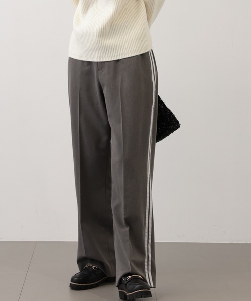 saloon（サルーン）の「SALOON(サルーン)/ライントラウザーパンツ【手洗い可】（スラックス・レディース・グレー/ベージュ/ネイビー・MEDIUM/SMALL）」の18枚目の写真