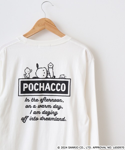 sanrio（サンリオ）の「サンリオキャラクターズ 長袖Tシャツ（Tシャツ/カットソー・メンズ・ブラック/ピンクベージュ/ホワイト系/オフホワイト/ローズ/ネイビー系/ブラック系/ネイビー/ピンク系/レッド/ホワイト/オートミール/アッシュグレー/サックスブルー/グリーン/ホワイト系1/ホワイト系2/ホワイト系3/ホワイト系4/チャコール/ブラック系1/ピンク系1/ネイビー系1/ネイビー系3/ネイビー系4/アイボリー系/アイボリー系1/ブラック系2/ライトカーキ/杢グレー・M/L/LL）」の4枚目の写真