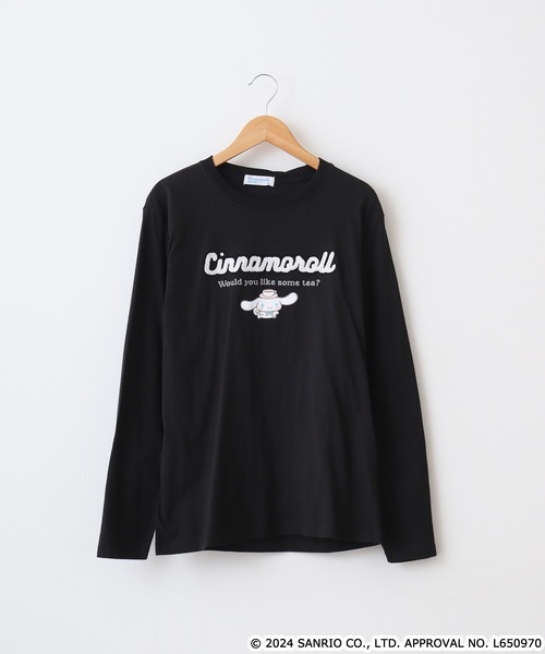 長袖カットソー ブラック ロゴデザイン セール】サンリオキャラクターズ 長袖Tシャツ（Tシャツ/カットソー