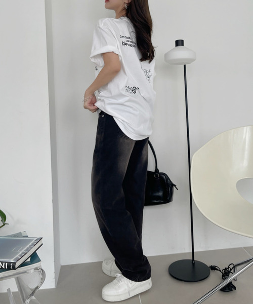 Ada.（エイダ）の「落書き プリント 半袖Ｔシャツ（Tシャツ/カットソー・レディース・ホワイト/オートミール・FREE）」の11枚目の写真