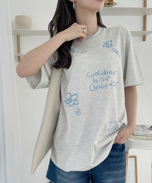 Ada.（エイダ）の「落書き プリント 半袖Ｔシャツ（Tシャツ/カットソー・レディース・ホワイト/オートミール・FREE）」の15枚目の写真