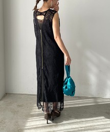 【オケージョン対応】hemical lace zipper dress