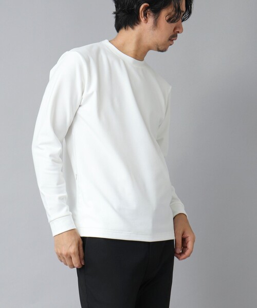 NOLLEY’S（ノーリーズ）の「【ACTIVE SECT】《限定展開 / ストレッチ / 保温》HEAT EFFECT 裏起毛ロンT（スウェット・メンズ・ホワイト/ブラック・S/M/L/XL）」の4枚目の写真