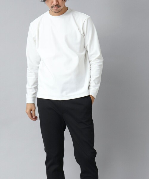 NOLLEY’S（ノーリーズ）の「【ACTIVE SECT】《限定展開 / ストレッチ / 保温》HEAT EFFECT 裏起毛ロンT（スウェット・メンズ・ホワイト/ブラック・S/M/L/XL）」の6枚目の写真