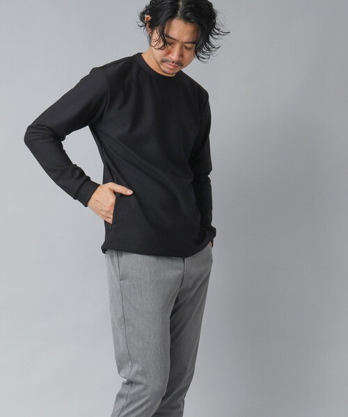 NOLLEY’S（ノーリーズ）の「【ACTIVE SECT】《限定展開 / ストレッチ / 保温》HEAT EFFECT 裏起毛ロンT（スウェット・メンズ・ホワイト/ブラック・S/M/L/XL）」の12枚目の写真