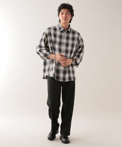 RAGEBLUE（レイジブルー）の「アソートチェックオーバーサイズシャツ（シャツ/ブラウス・メンズ・ブラック系その他/ホワイト系その他2/ホワイト系その他4/ブルー系その他/ピンク系その他/ブラウン系その他7/ブラウン系その他/ホワイト系その他7・SMALL/MEDIUM/LARGE）」の11枚目の写真