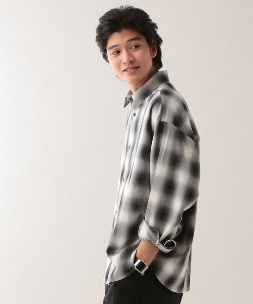 RAGEBLUE（レイジブルー）の「アソートチェックオーバーサイズシャツ（シャツ/ブラウス・メンズ・ブラック系その他/ホワイト系その他2/ホワイト系その他4/ブルー系その他/ピンク系その他/ブラウン系その他7/ブラウン系その他/ホワイト系その他7・SMALL/MEDIUM/LARGE）」の17枚目の写真