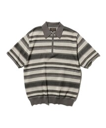 BEAMS PLUS | ボーダー ハーフジップ ニット ポロシャツ(ポロシャツ)