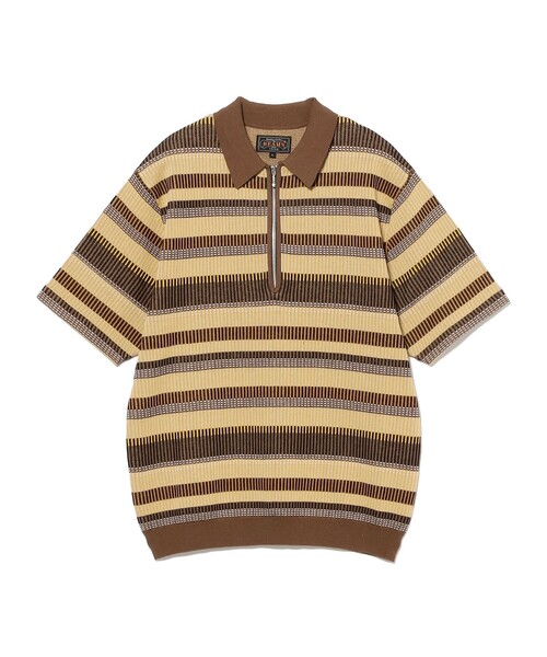 BEAMS PLUS(ビームスプラス)の「ボーダー ハーフジップ ニット ポロシャツ(ポロシャツ・メンズ・ネイビー/ブラウン/グレー/オリーブ・M/L/S/XL)」の16枚目の写真