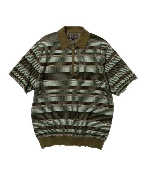 BEAMS PLUS(ビームスプラス)の「ボーダー ハーフジップ ニット ポロシャツ(ポロシャツ・メンズ・ネイビー/ブラウン/グレー/オリーブ・M/L/S/XL)」の15枚目の写真