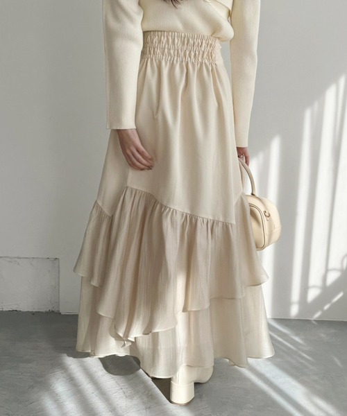 one after another NICE CLAUP(ワンアフターアナザーナイスクラップ)の「【S/Mサイズ展開あり】イレヘムボリュームスカート(スカート・レディース・アイボリー/ホワイト系その他/グレー/ブラック・SMALL/MEDIUM)」の7枚目の写真
