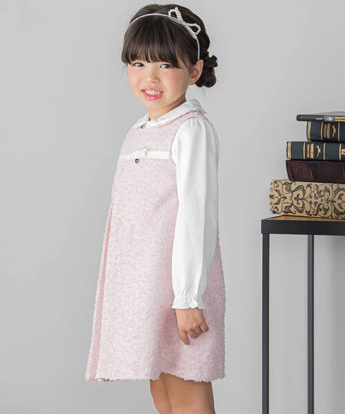 BeBe Petits Pois Vert(ベベプチポワヴェール)の「【店舗限定】リボンパールカチューシャ(カチューシャ・キッズ・ホワイト・FREE)」の5枚目の写真